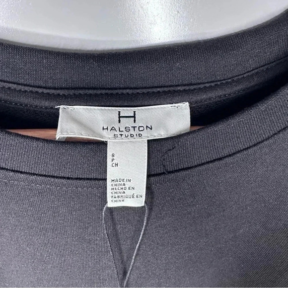 H by Halston Black Crew Neck Oversized Sweatshirt Size Small - Picture 5 of 8